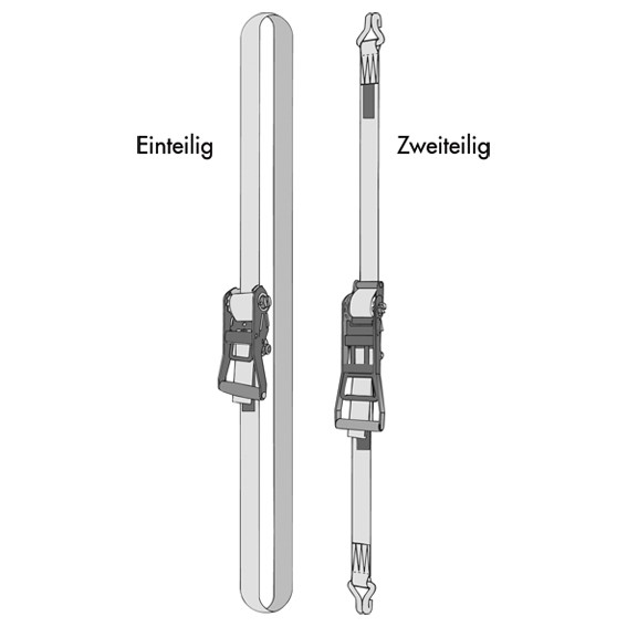 SpanSet SPANNFIX Zugratsche 2500/50 - 8 m - mit Karabinerhaken - zweiteilig - (2.500 daN, 50 mm)