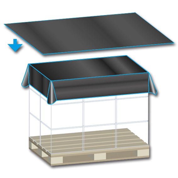 Rolle - Palettendeckblätter schwarz LDPE